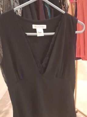 White House Black Market Black Lace-Trim Sleeveless Dress